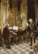 a romanticized artist s impression of bach s visit to frederick the great at the palace of sans souci in potsdam franz schubert
